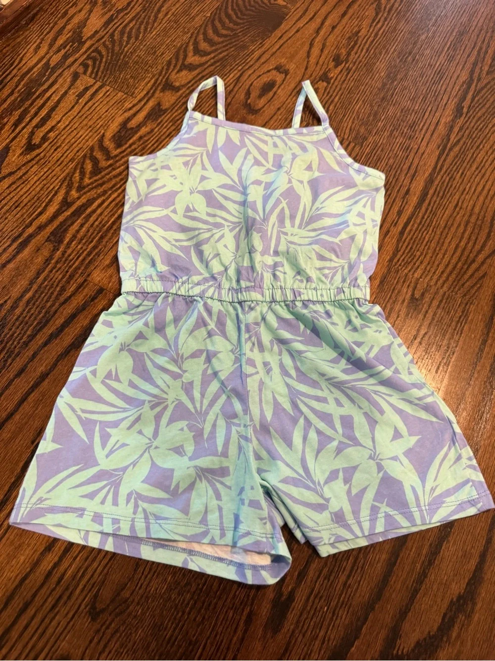 Old Navy Girls Romper Lot of 2 Size Medium (8) Tropical Summer Floral Leaf set